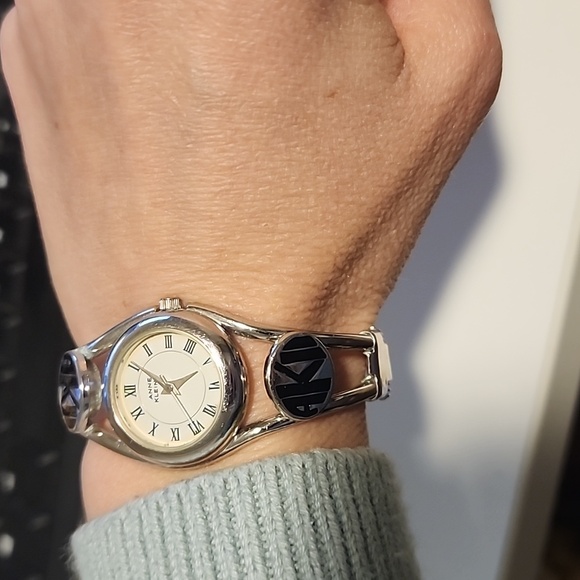 Anne Klein Silver and Black Women's Watch - Picture 5 of 5